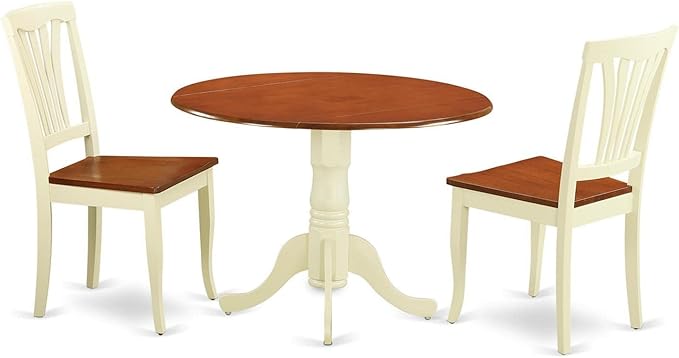 East West Furniture DLAV3-BMK-W 3 Piece Dining Table Set by EastWestFurniture
