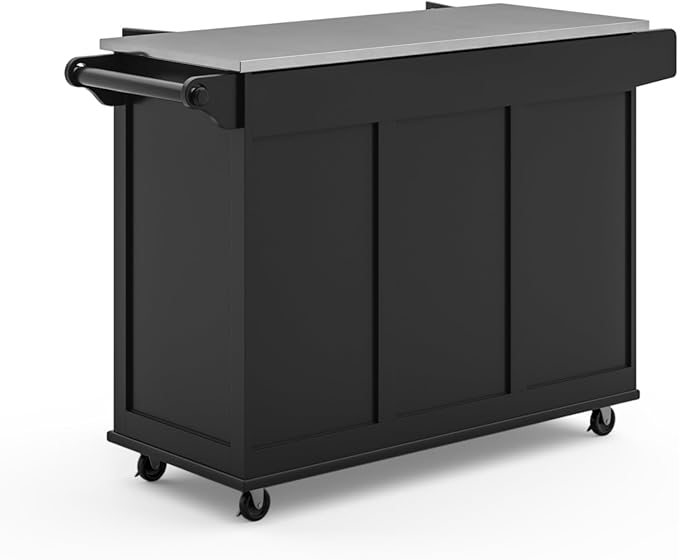 Homestyles Dolly Madison Black Mobile Kitchen Island Cart - Image 11