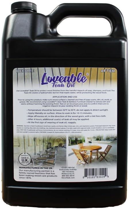 EcoDecors Loveable Teak Oil – 1 Gallon, Indoor and Outdoor Wood Protector - Image 4