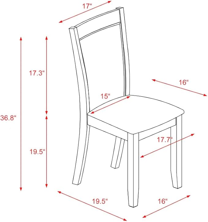 East West Furniture X677MZ606-6 6 Piece Dinette Set Contains a Rectangle Dining - Image 15
