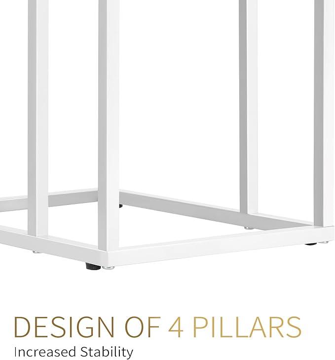C Shaped End Table Set of 2 for Sofa and Bed, Slide Under Couch Tables - Image 7