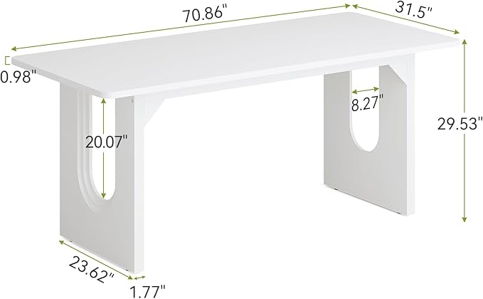LITTLE TREE 70.8-Inch Home Office Desk, Study Writing Work Desk - Image 3