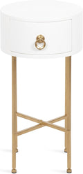 Kate and Laurel Decklyn Decorative Glam Round Side Table, Modern Circle Living by KateandLaurel