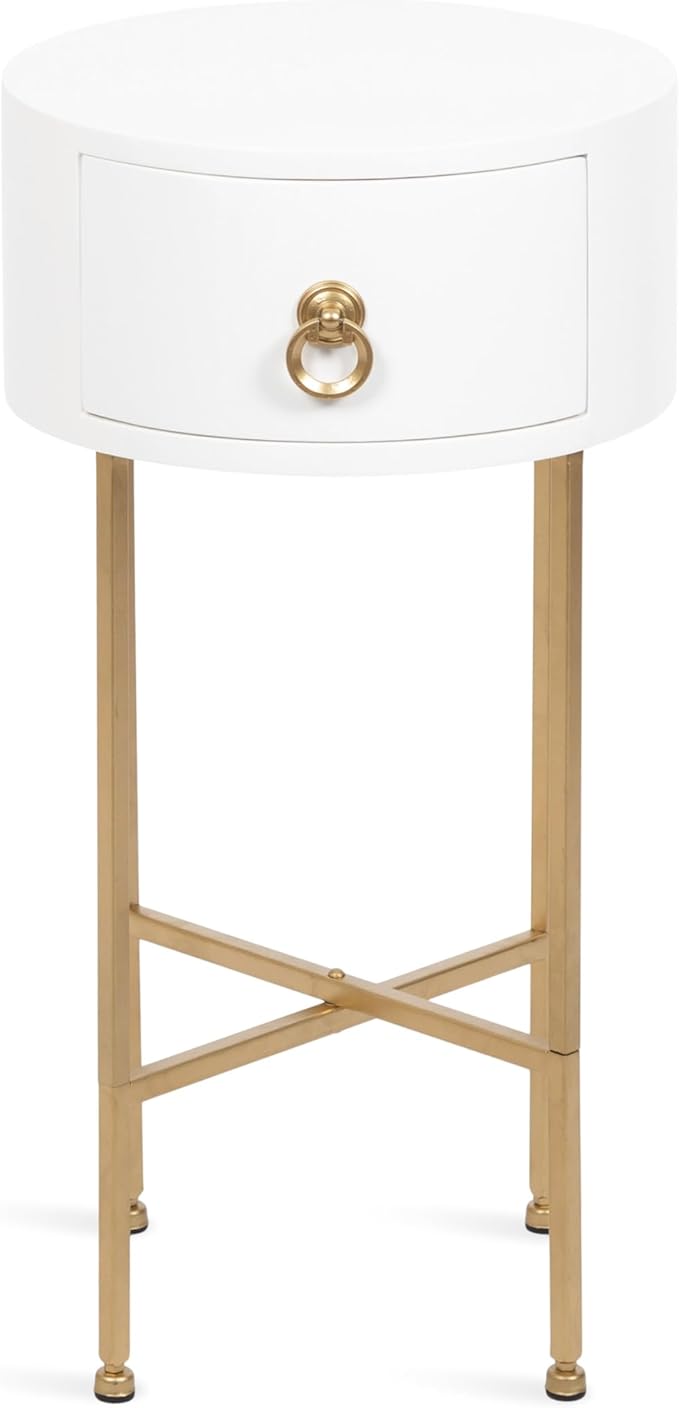 Kate and Laurel Decklyn Decorative Glam Round Side Table, Modern Circle Living by KateandLaurel