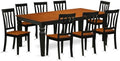 East West Furniture LGAN9-BCH-W 9 Piece Dining Table Set Includes a Rectangle by EastWestFurniture