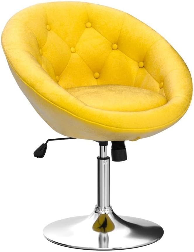 Roundhill Furniture Noas Velvet Upholstered Tufted Back Swivel Accent Chair - Image 5