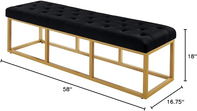 24KF Upholstered Tufted Long Bench - Image 8