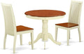 East West Furniture ANIP3-BMK-W 3 Piece Dining Set Contains a Round Dining Room by EastWestFurniture