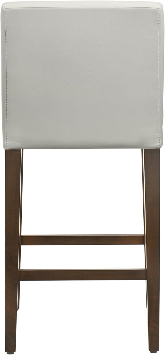 CHITA Counter Height Bar Stools Set of 2, PU Leather in Creamy Grey - Image 6