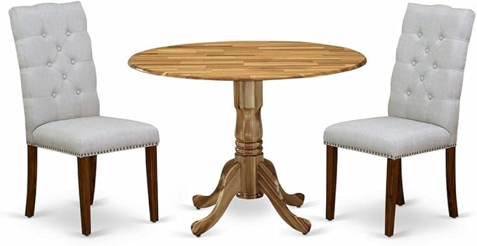 East West Furniture DLEL3-ANA-05 3 Piece Modern Dining Table Set Contains a by EastWestFurniture