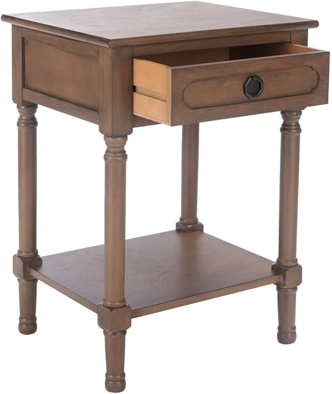 SAFAVIEH Home Collection Allura Brown 1-Drawer Bottom Shelf Accent Table - Image 4