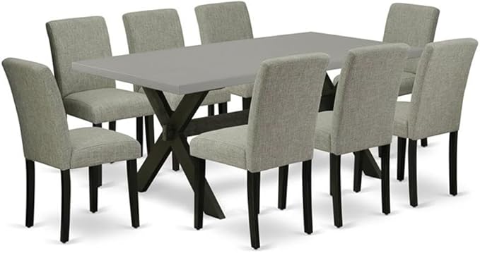 East West Furniture X697AB106-9 9 Piece Modern Dining Table Set Includes a by EastWestFurniture