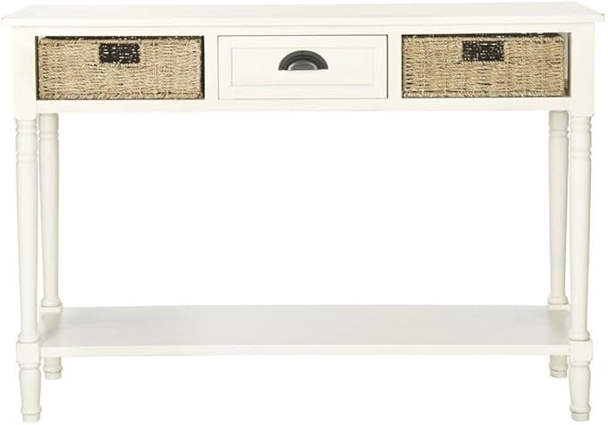 SAFAVIEH American Homes Collection Winifred Grey Wicker Console Table - Image 4