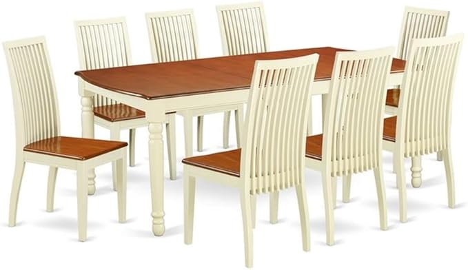 East West Furniture DOIP9-BMK-W 9 Piece Modern Dining Table Set Includes a by EastWestFurniture