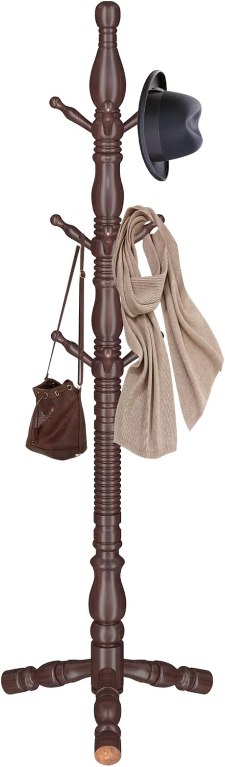 Wooden Coat Rack Stand, Vintage Wood Coat Rack Freestanding by LOZABEECOATRACKSTAND