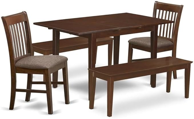 East West Furniture PSNO5C-MAH-C 5 Piece Dinette Set Includes a Rectangle by EastWestFurniture