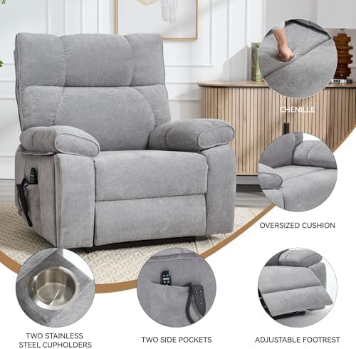 Dual Motor Power Lift Recliner Chair, 8 Positions Vibration Massage Recliner - Image 5