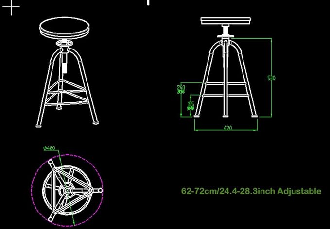 Modern Bar Stools Industrial Set of 2 Bar Stool Stool Farmhouse Kitchen Dining - Image 2