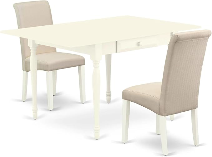East West Furniture MZBA3-LWH-01 3 Piece Dining Room Table Set Contains a by EastWestFurniture