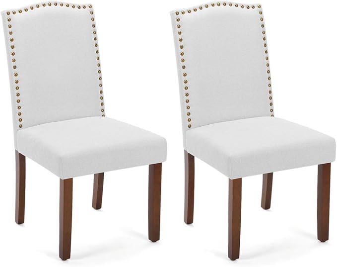 Kitchen Chairs Set of 2 Modern Upholstered Fabric Seat by Unknown