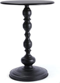 Benkyo Black Round End Side Table Modern Metal Pedestal Spindle Side Tables by Benkyo