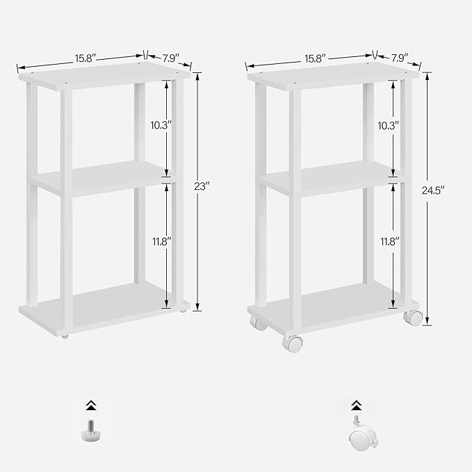 TUTOTAK Small Side Table, Narrow End Table, Bedside Table, Couch Side Table - Image 3