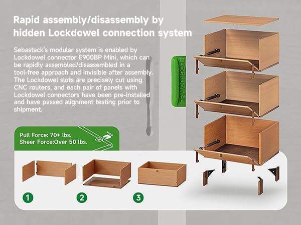 Sebastack End Table, Customizable 3 Drawers Bedside Table, Night Stand - Image 6