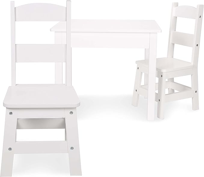 Melissa & Doug Wooden Kids Table & Chairs Set, Montessori, Homeschool Classroom - Image 4