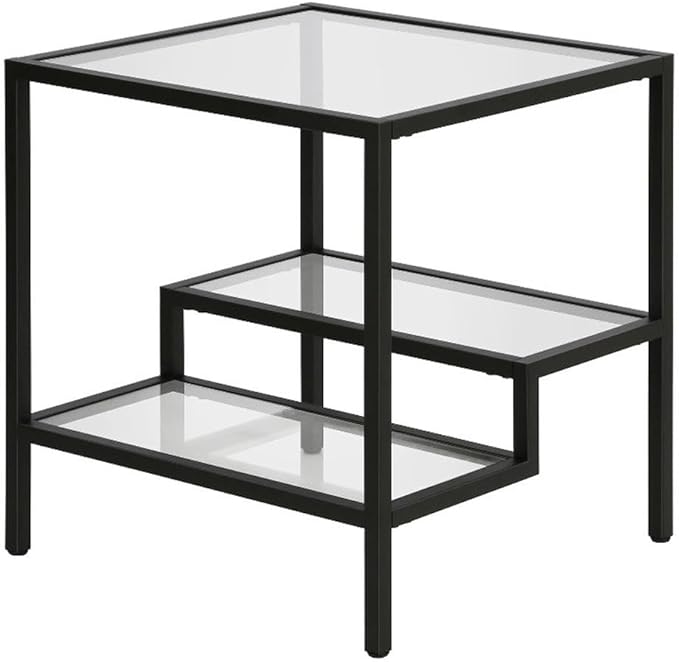 Henn&Hart 20" Wide Square Side Table in Blackened Bronze, Table by HennHart