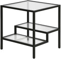 Henn&Hart 20" Wide Square Side Table in Blackened Bronze, Table by HennHart