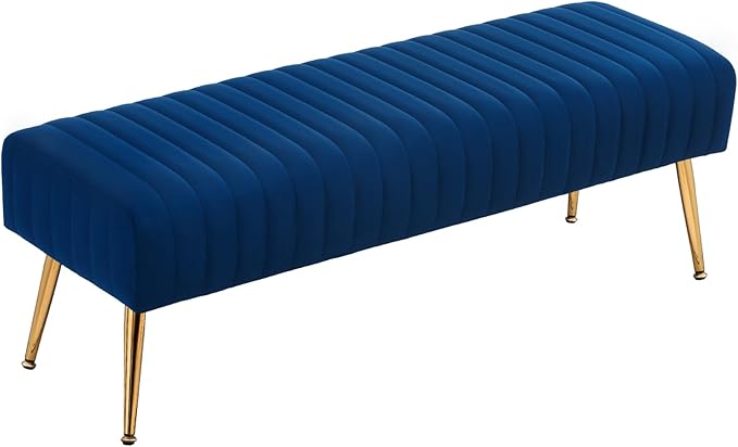 Furniliving Bedroom Bench Velvet Ottoman Bench - Image 9
