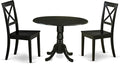 East West Furniture DLBO3-BLK-W 3 Piece Dining Table Set by EastWestFurniture