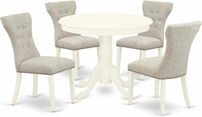 East West Furniture ANGA5-LWH-35 5 Piece Dining Table Set by EastWestFurniture