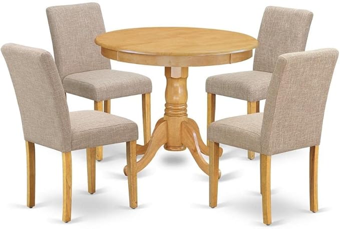 East West Furniture ANAB5-OAK-04 5 Piece Dining Table Set by EastWestFurniture
