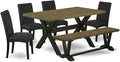 East West Furniture X676DR124-6 6 Piece Kitchen Table Set Contains a Rectangle by EastWestFurniture