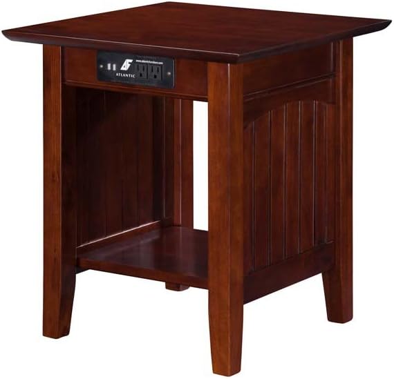 AFI Nantucket End Table with Built-in Charger in Walnut by AFIFurnishings