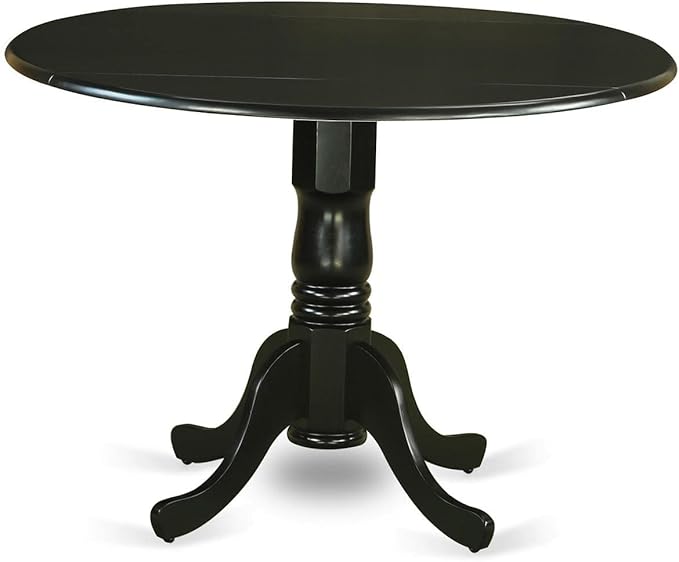 East West Furniture DLAV5-BLK-W 5 Piece Dining Set Includes a Round Dining Room - Image 4
