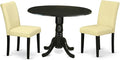East West Furniture DLAB3-BLK-73 3 Piece Kitchen Table Set Contains a Round by EastWestFurniture