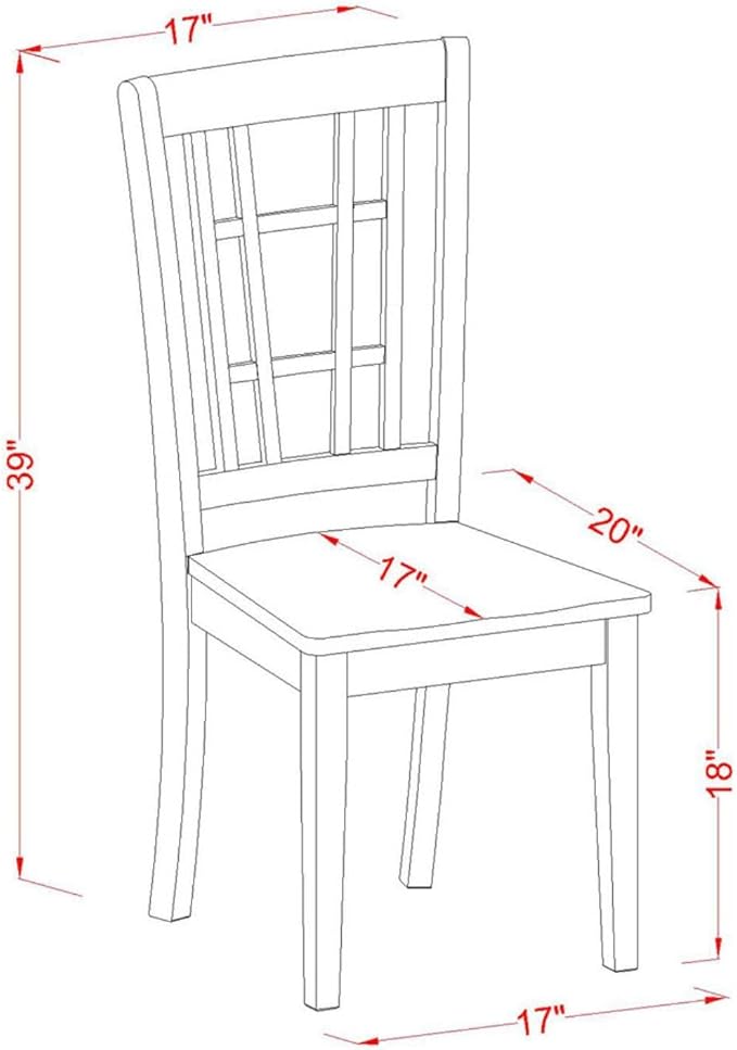 East West Furniture SUNI5-BCH-W 5 Piece Dining Room Furniture Set Includes a - Image 5