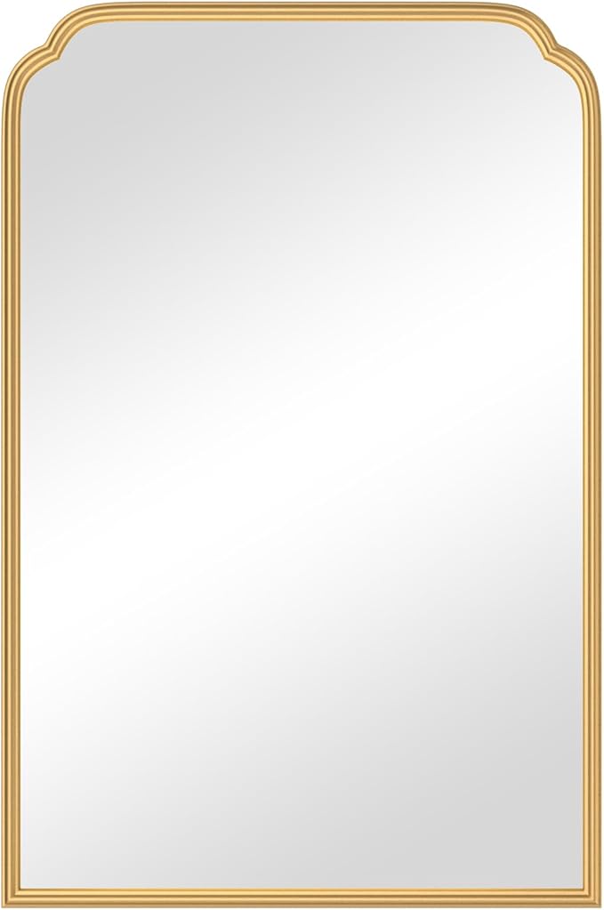 24X36 Inch Gold Mirror for Bathroom, Modern Rounded Corner Rectangle Mirror - Image 8