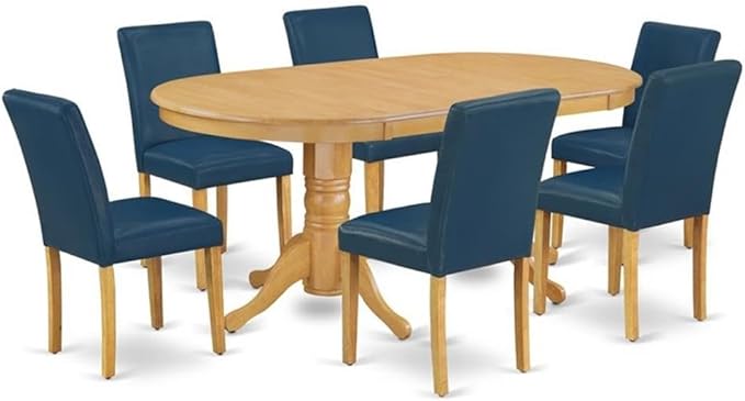 East West Furniture VAAB7-OAK-55 7 Piece Dinette Set Consist of an Oval Dining by EastWestFurniture