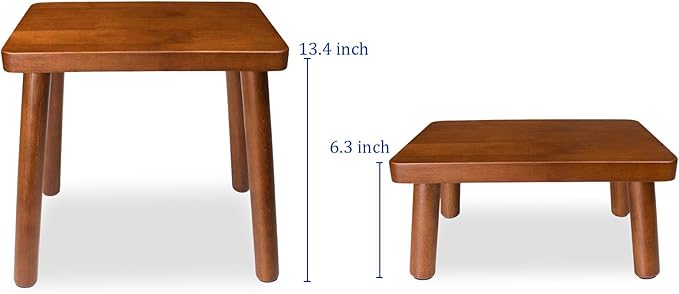 13.4inch Wooden Step Stool for Adults, Small Wooden Stool - Image 4