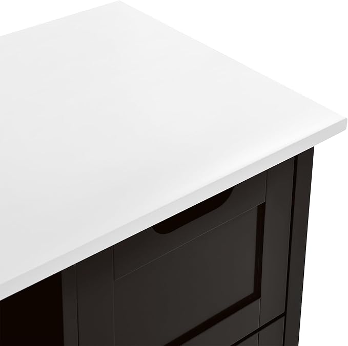 YITAHOME Small Solid Wood Top Kitchen Island Cart on Wheels - Image 6