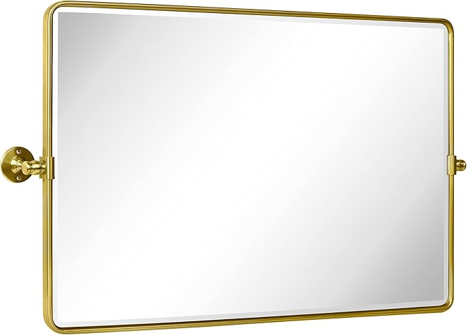 TEHOME 24 x 38'' Horizontal Farmhouse Gold Metal Framed Pivot Rectangle - Image 2