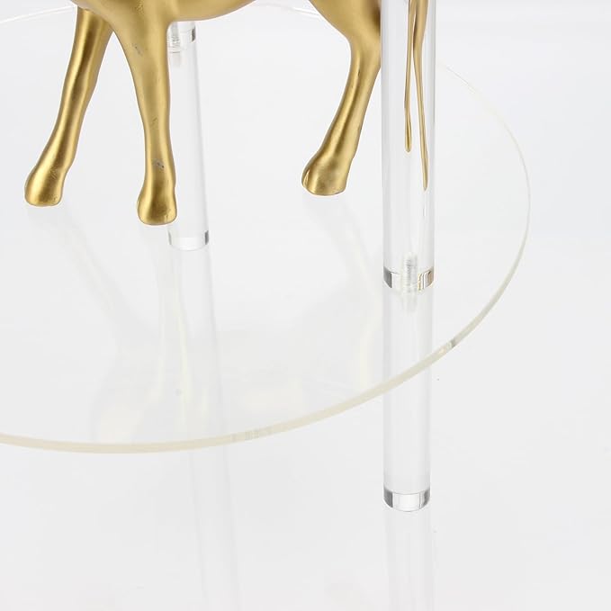Acrylic Detachable End Table, Round Acrylic Coffee Table, 2 Tier Multifuntional - Image 7