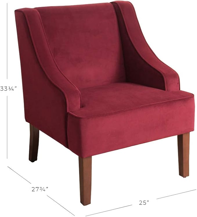 HomePop Swoop Arm Living-Room-Chairs, Dark Tan Velvet - Image 3