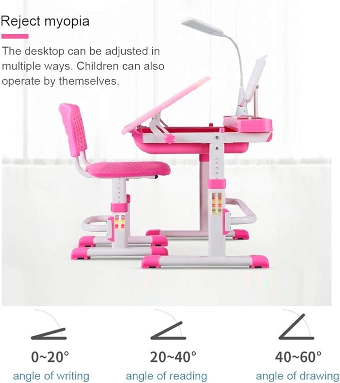 Kids Desk and Chair Set, Height Adjustable Children School Study Desk - Image 3
