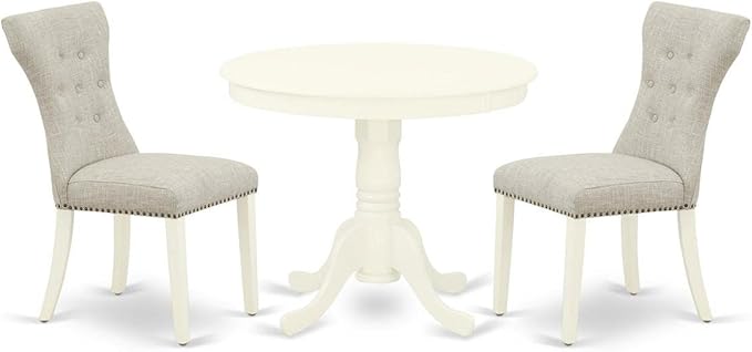 East West Furniture ANGA3-LWH-35 3 Piece Dining Room Furniture Set Contains a by EastWestFurniture