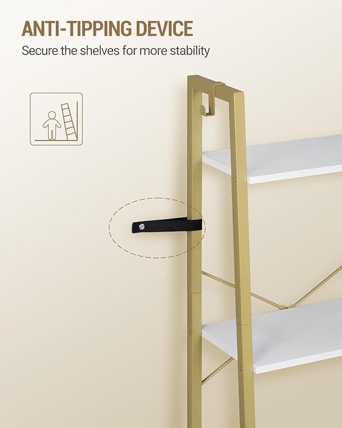Ladder Shelf, Bookshelf Bookcase, Freestanding Corner Storage Shelve - Image 5