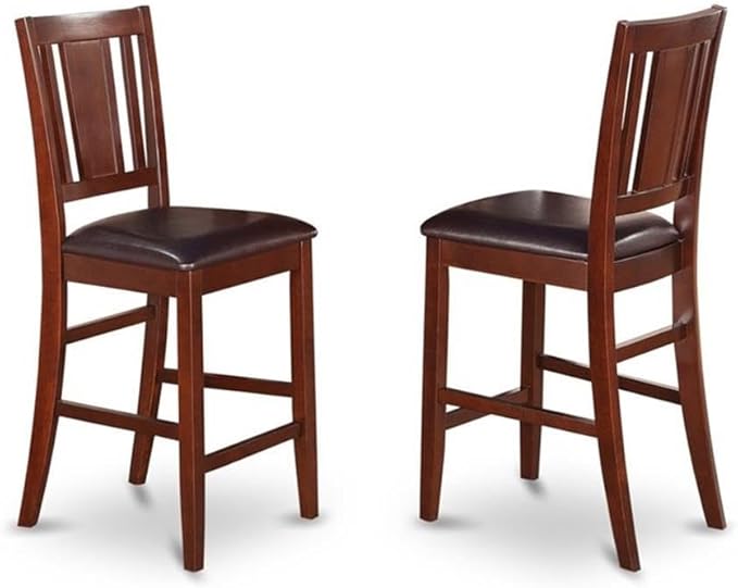 East West Furniture EDBU3-MAH-LC 3 Piece Counter Height Dining Table Set - Image 4